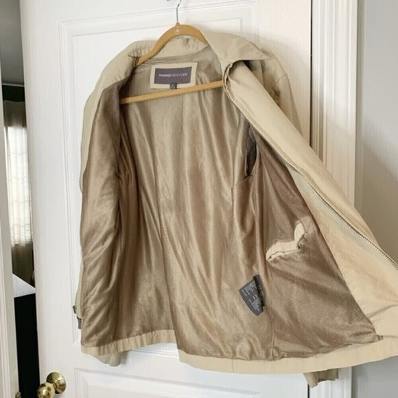 Andrew Marc Men's Full Zip Lightweight Casual Summer Zip Khaki Jacket - Picture 6 of 11